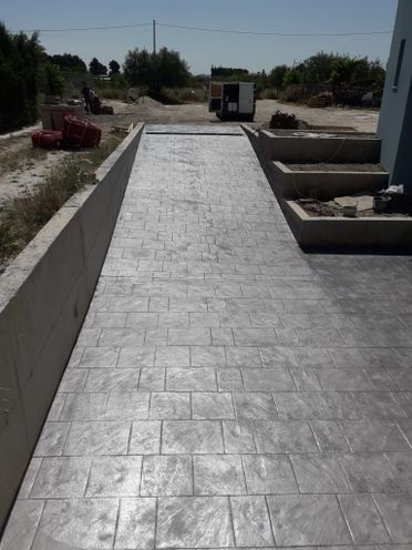 Hormigón impreso chalet en construcción