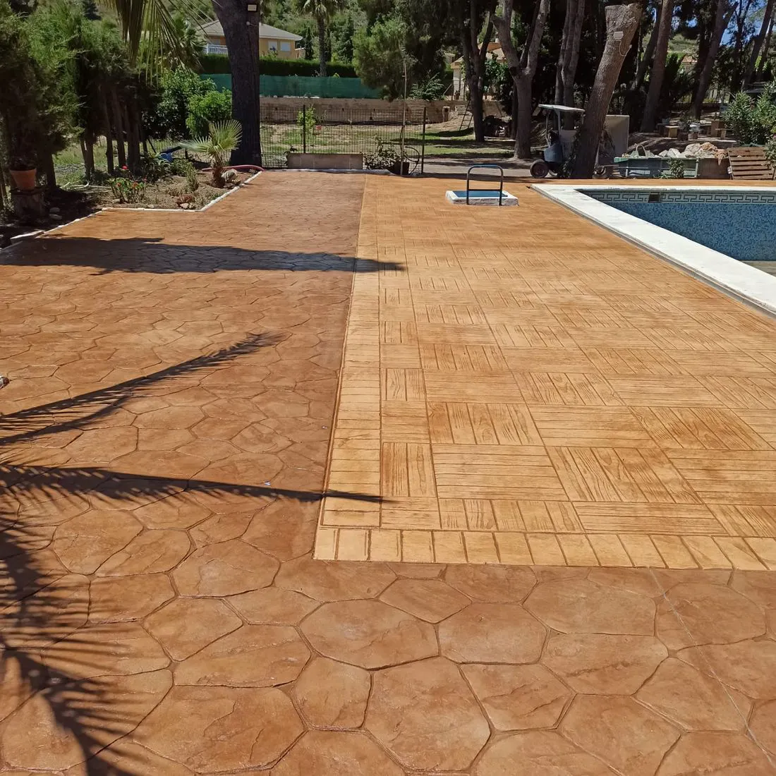 Hormigón impreso en piscina