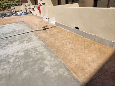 Hormigón impreso en fase de instalación