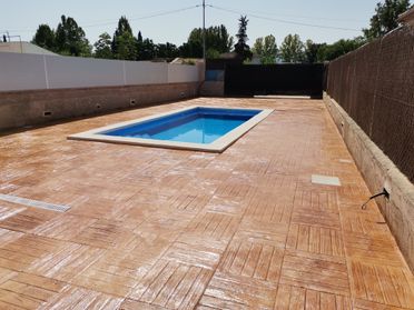 Hormigon impreso en piscina